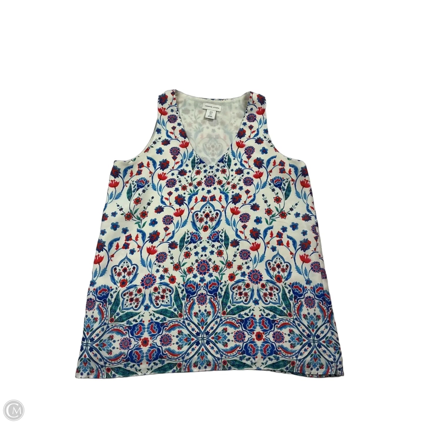 Top Sleeveless By Adrienne Vittadini In Floral Print, Size: S