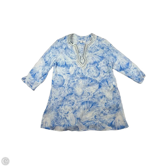 Swimwear Cover-up By Chicos In Blue & White, Size: 8