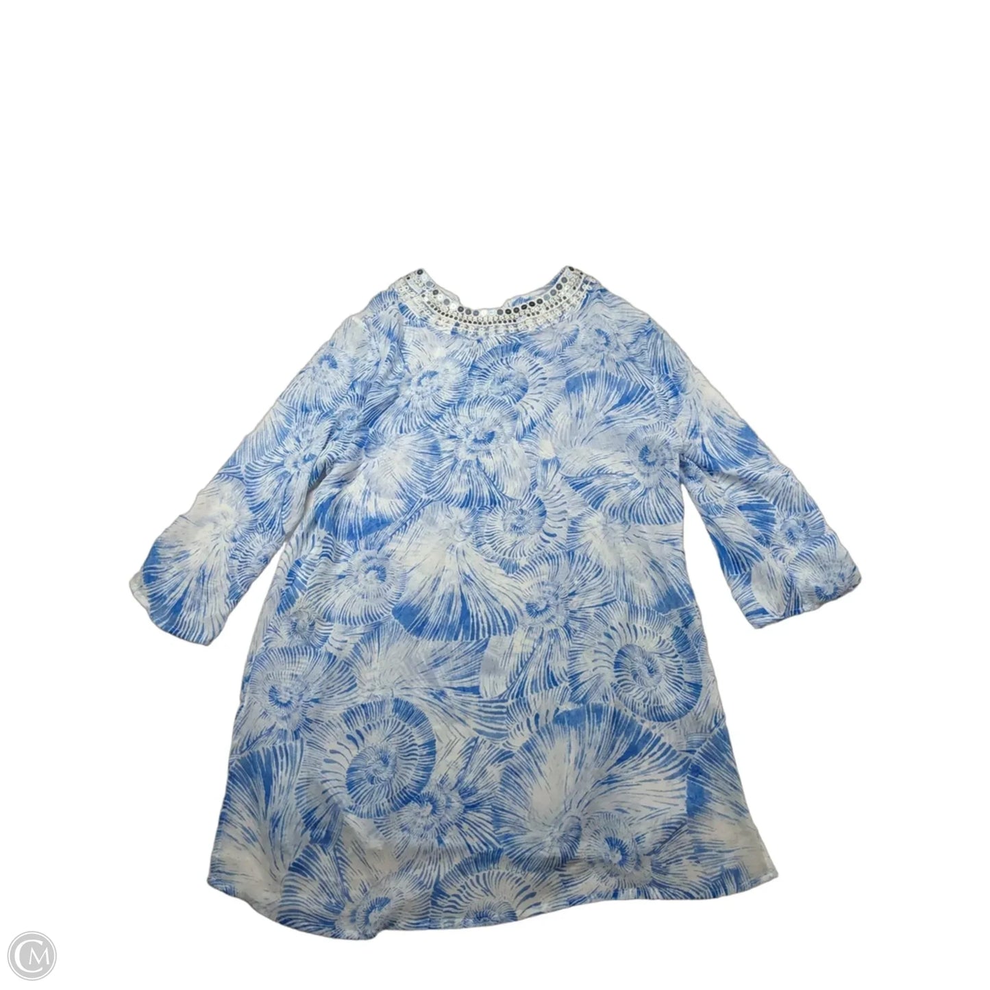 Swimwear Cover-up By Chicos In Blue & White, Size: 8