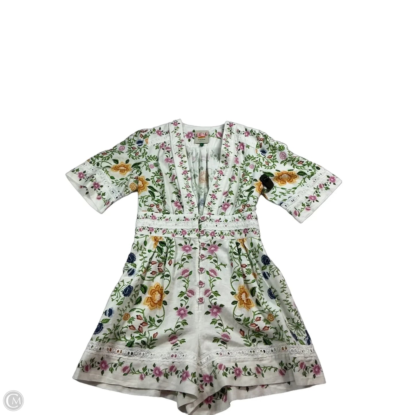 Romper Designer By Farm Rio In Floral Print, Size: S