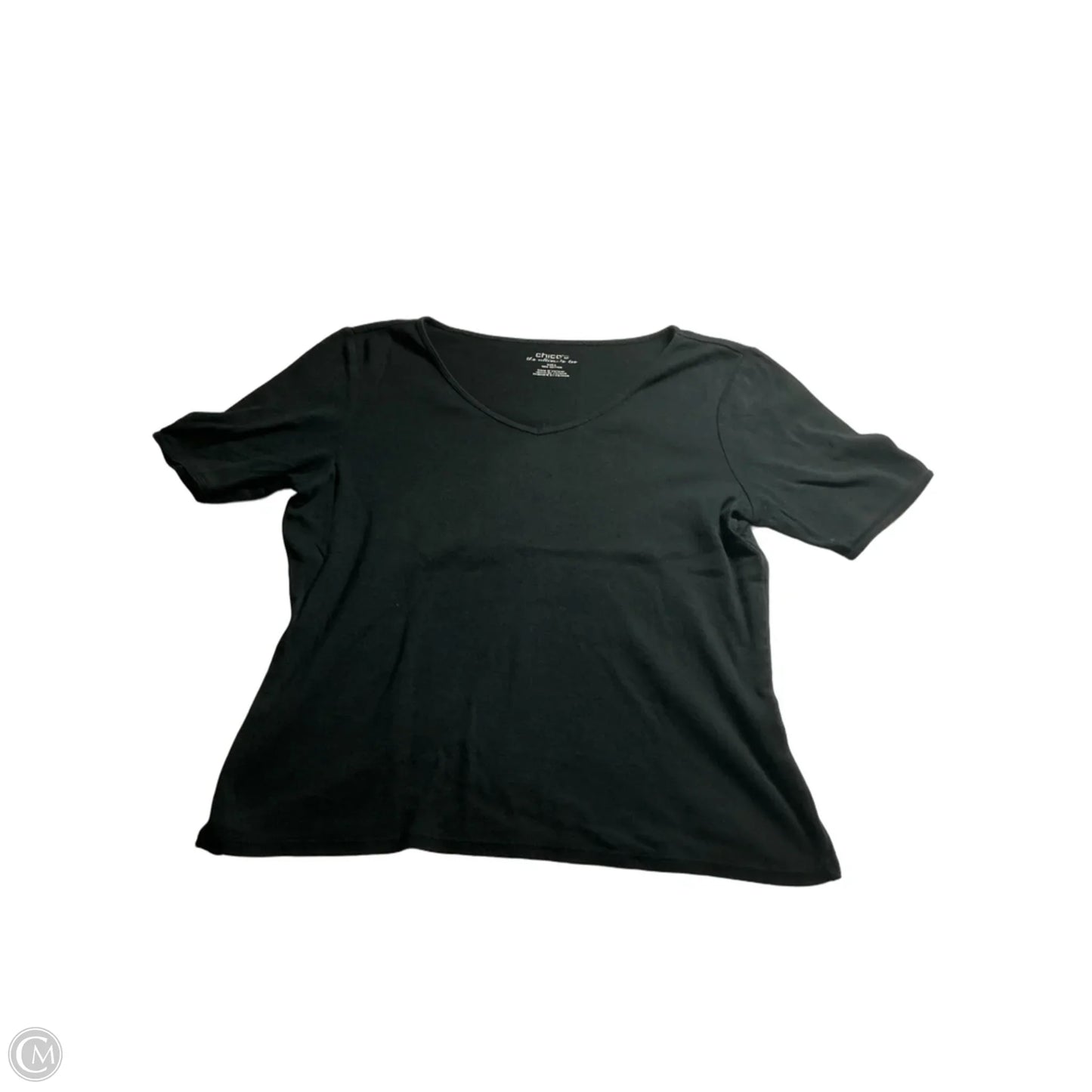 Top Short Sleeve Basic By Chicos In Black, Size: 2