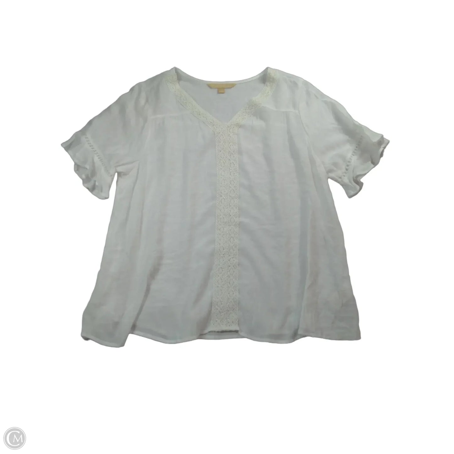 Top Short Sleeve By Hope & Harlow In White, Size: 2x