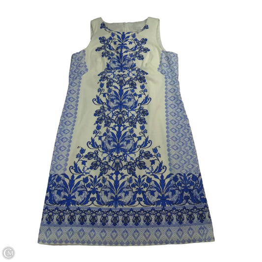 Dress Casual Midi By London Times In Blue & White, Size: 6