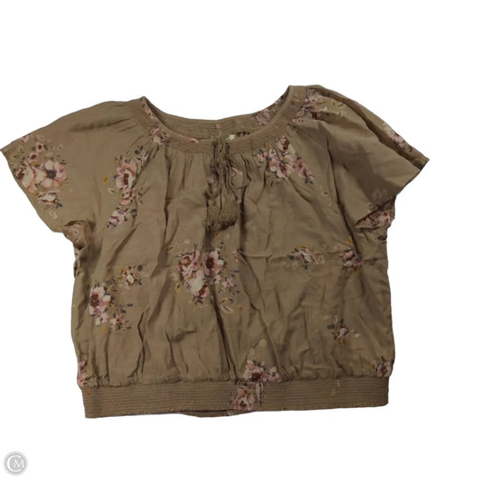 Top Short Sleeve By Lucky Brand In Floral Print, Size: Xl