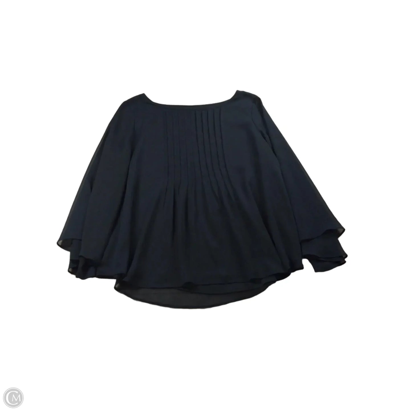 Blouse Long Sleeve By Ann Taylor In Navy, Size: L