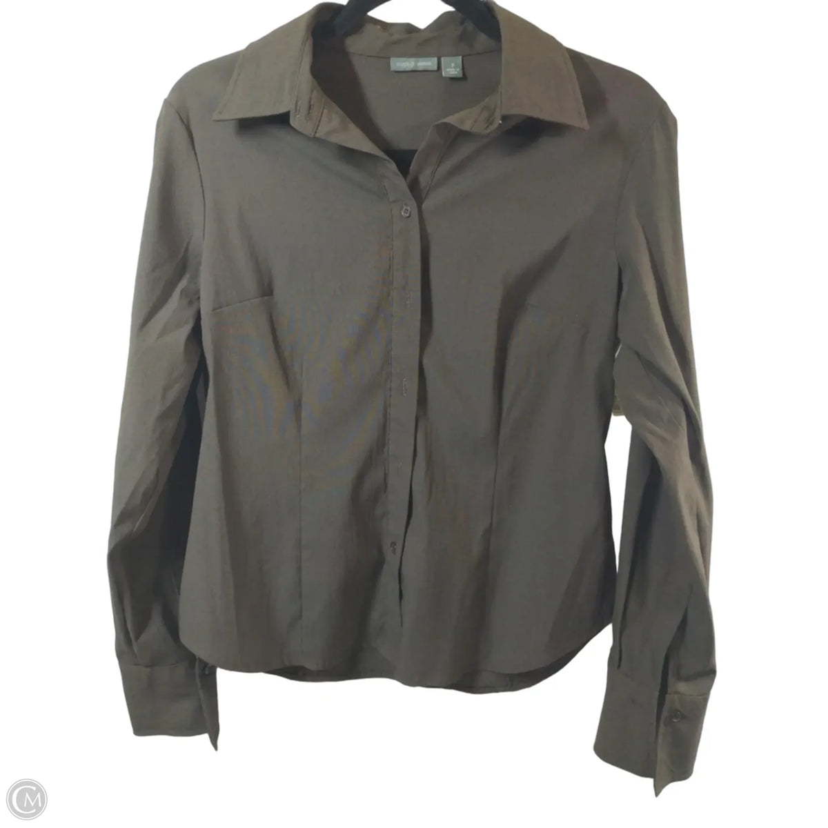 Blouse Long Sleeve By Apt 9 In Brown, Size: S