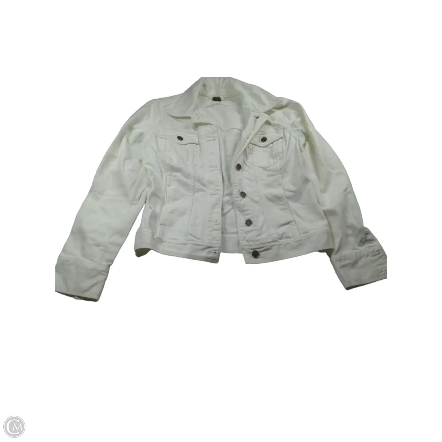 Jacket Denim By Eddie Bauer In White, Size: S