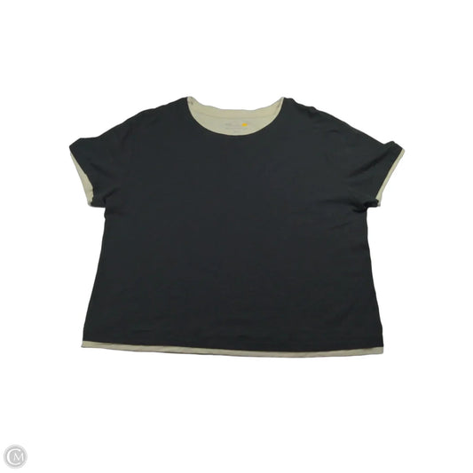Top Short Sleeve Basic By C And C In Black & White, Size: Xl