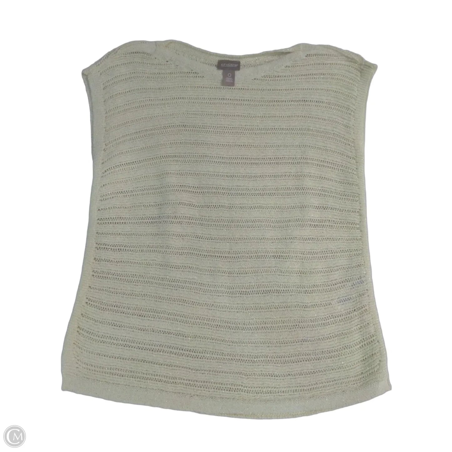 Top Short Sleeve By Chicos In Cream, Size: 0