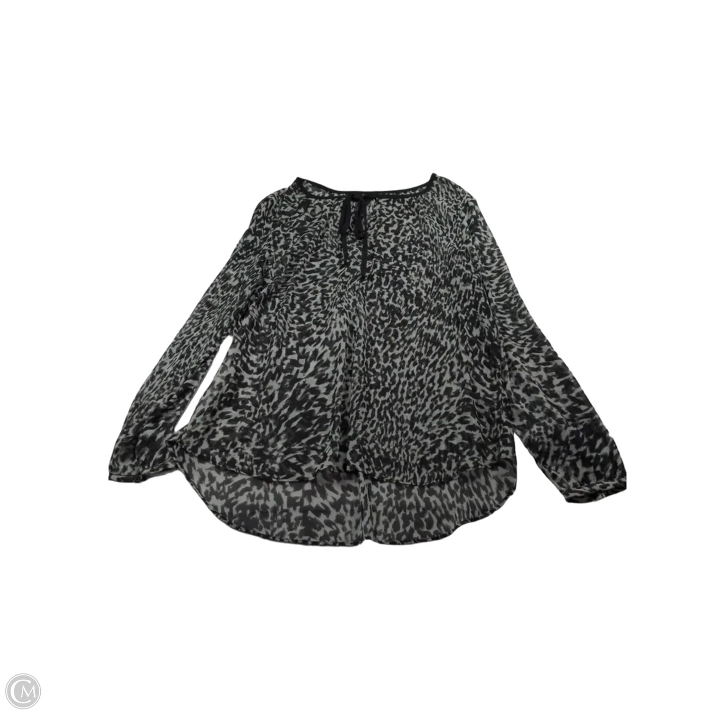 Top Long Sleeve By Ana In Black & White, Size: L