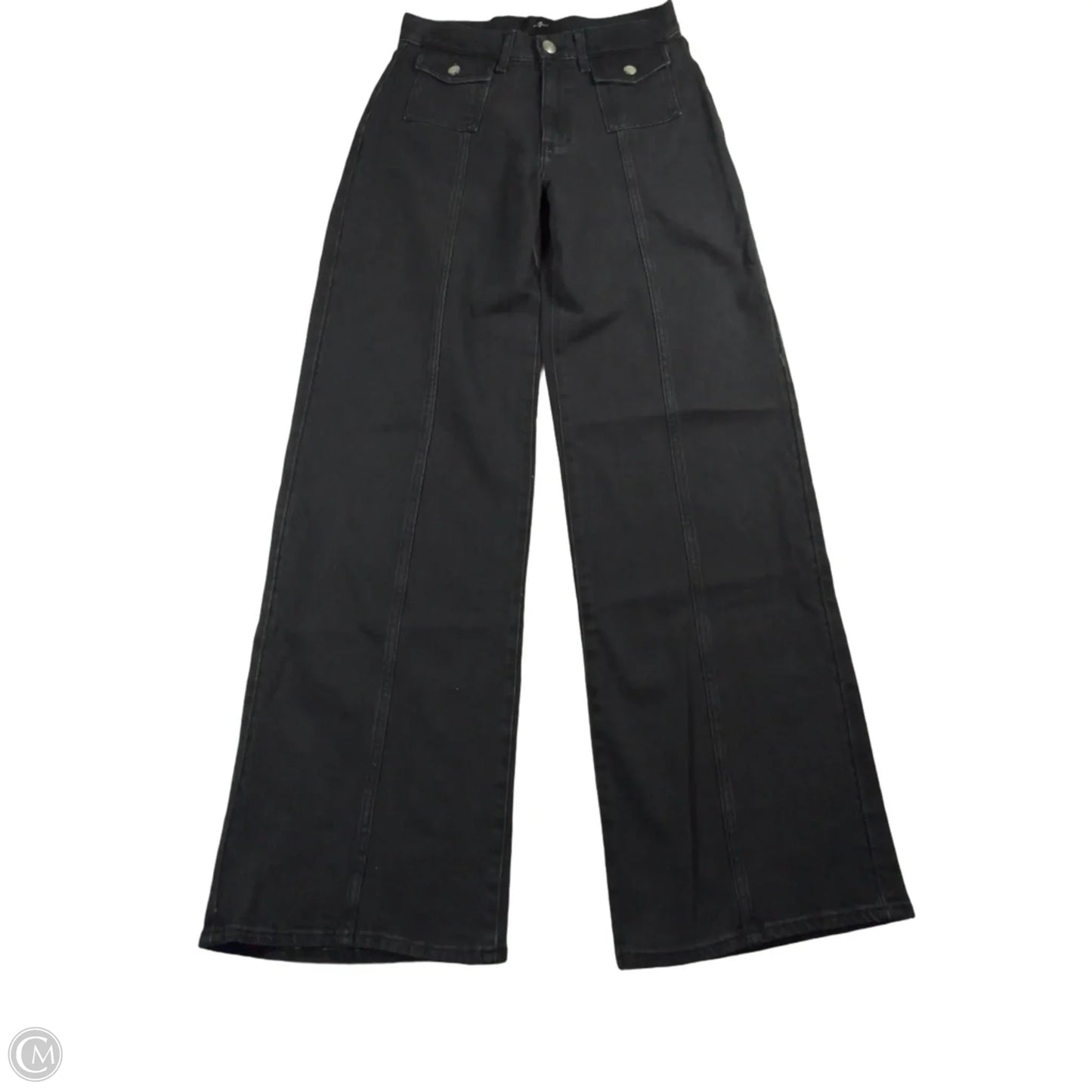 Jeans Wide Leg By 7 For All Mankind In Black, Size: 4
