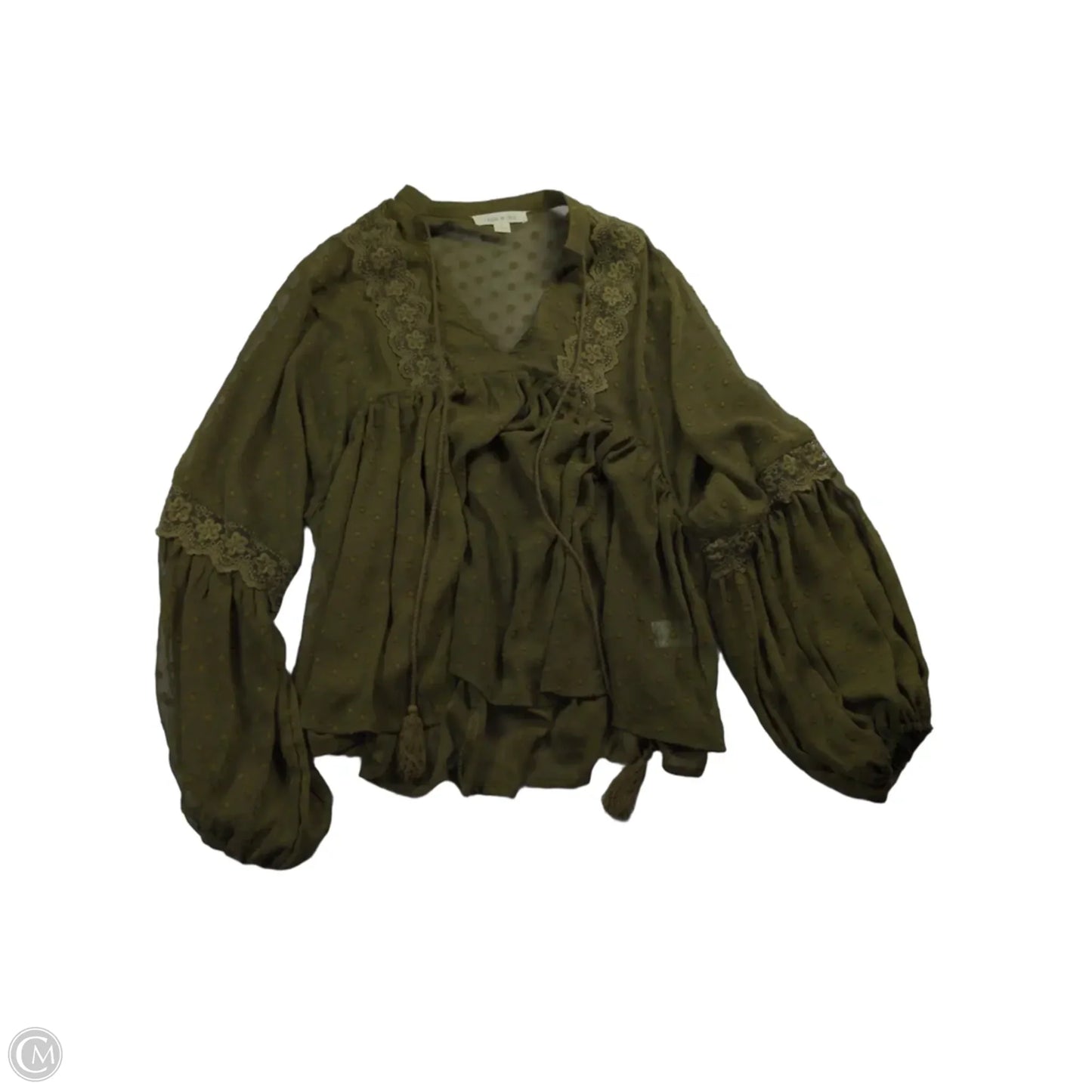 Top Long Sleeve By Fashion On Earth In Green, Size: S