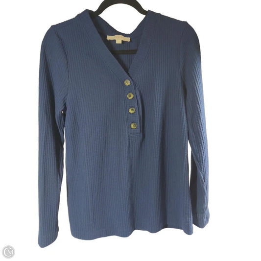 Blouse Long Sleeve By Loft In Blue, Size: L