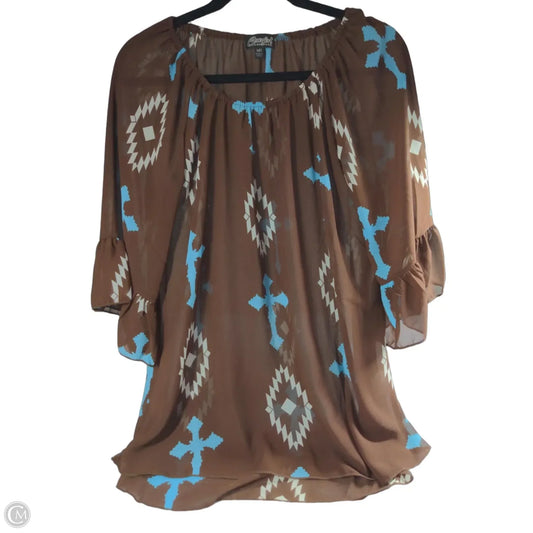 Top Long Sleeve By Clothes Mentor In Brown, Size: M