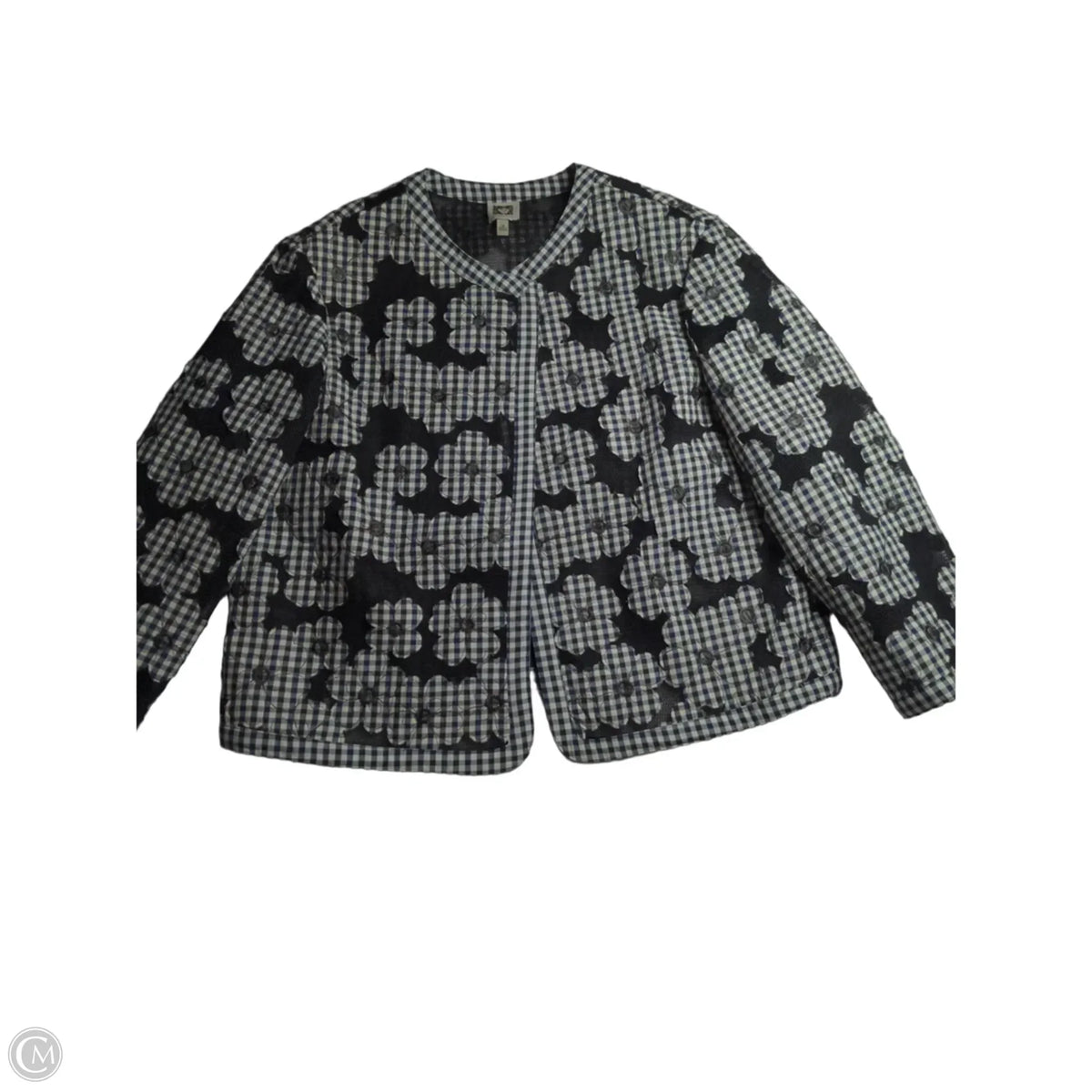 Jacket Puffer & Quilted By Anne Klein In Plaid Pattern, Size: 16