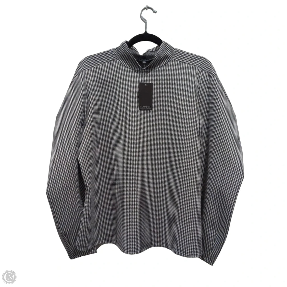 Top Long Sleeve By Eloquii In Black & White, Size: L