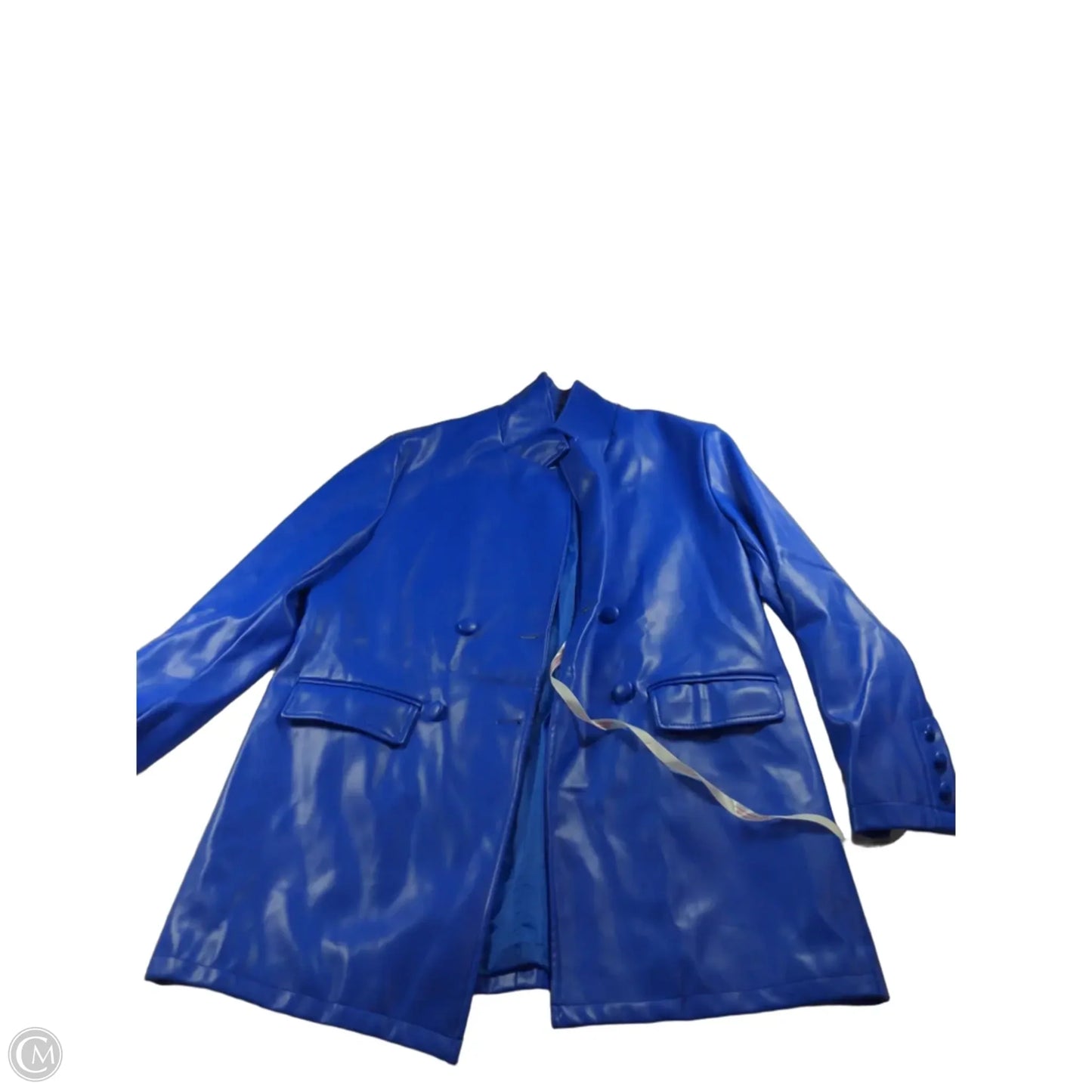 Jacket Leather By Missguided In Blue, Size: 6