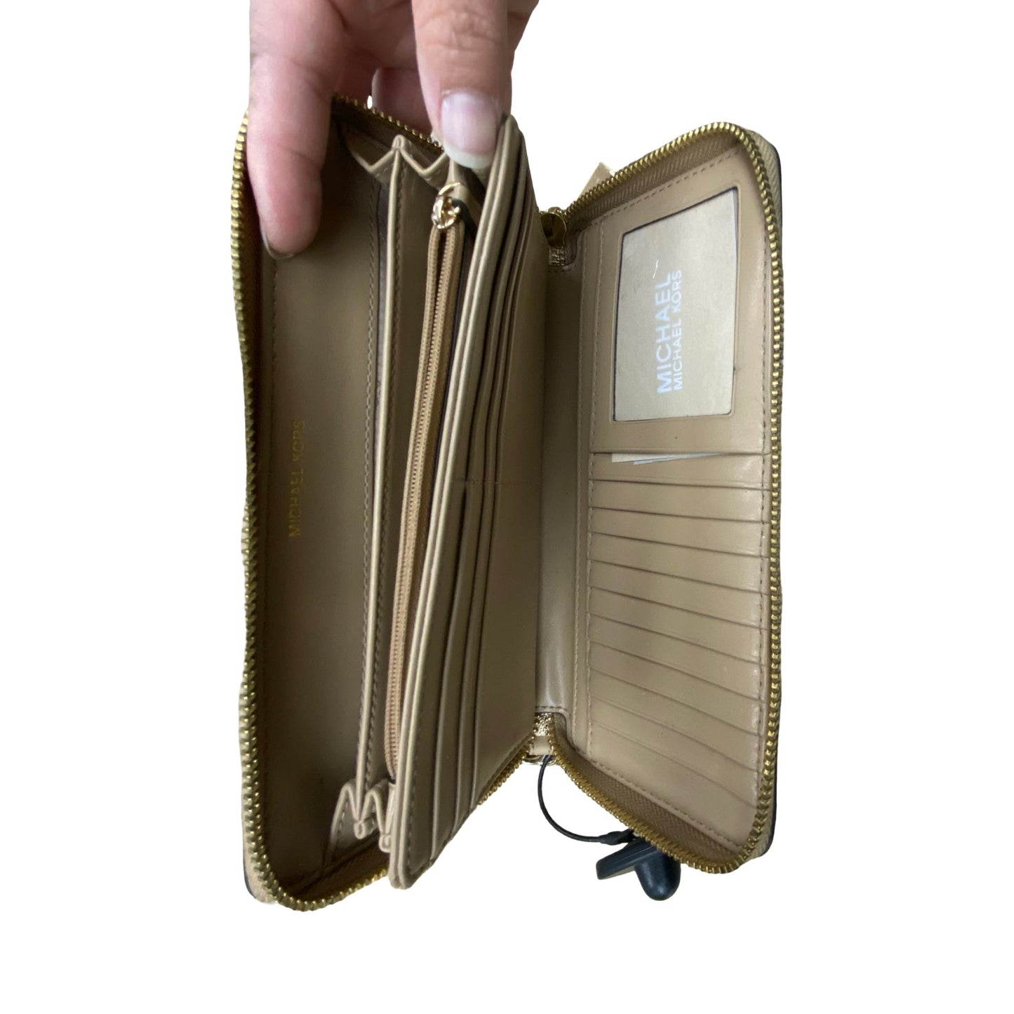 Wallet Designer By Michael Kors In Gold, Size:Large (8”x4”)