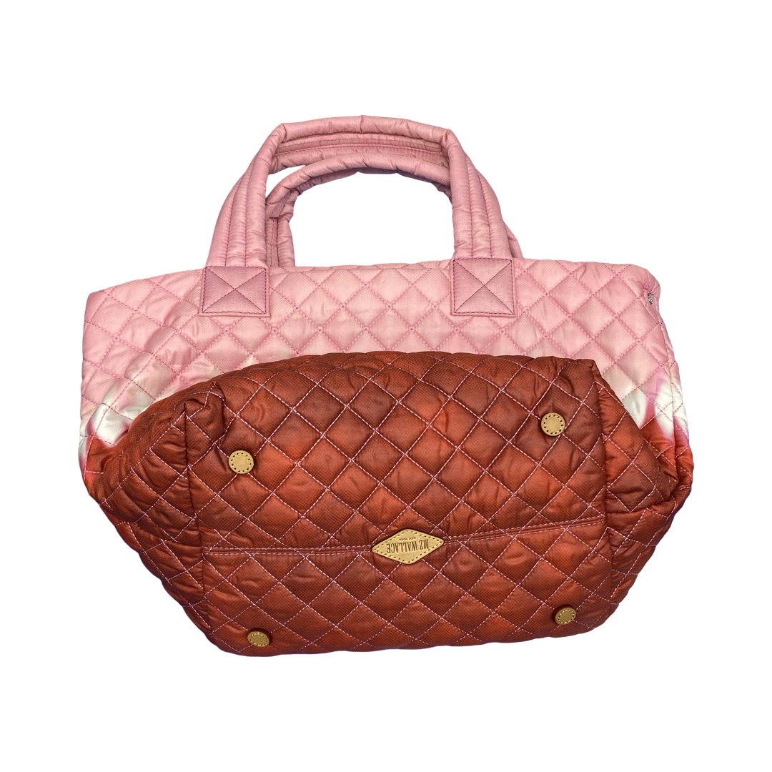 Handbag Designer By Mz Wallace In Pink & White, Size:Medium