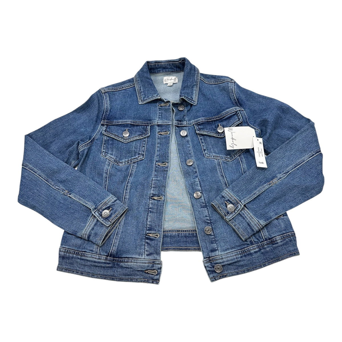 Jacket Denim By Wonderly In Blue, Size:S