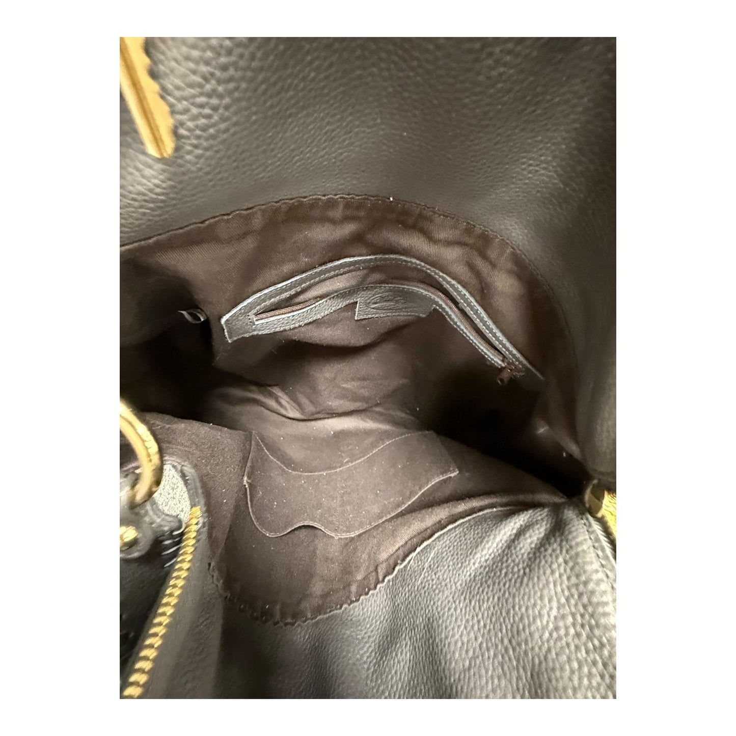 Leather Handbag  In Grey, Size:Large