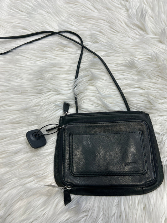 Handbag Leather By Fossil In Black, Size:Medium