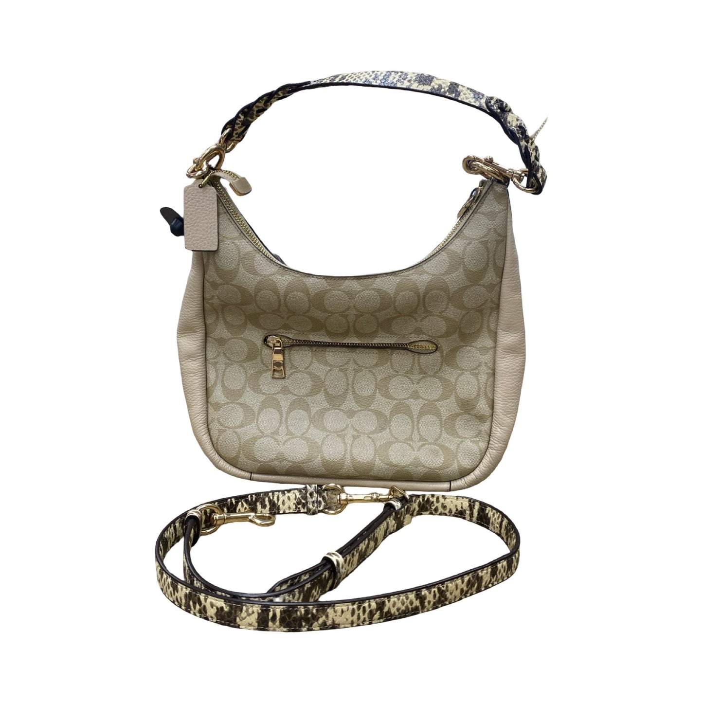 Handbag Designer By Coach In Cream, Size:Medium
