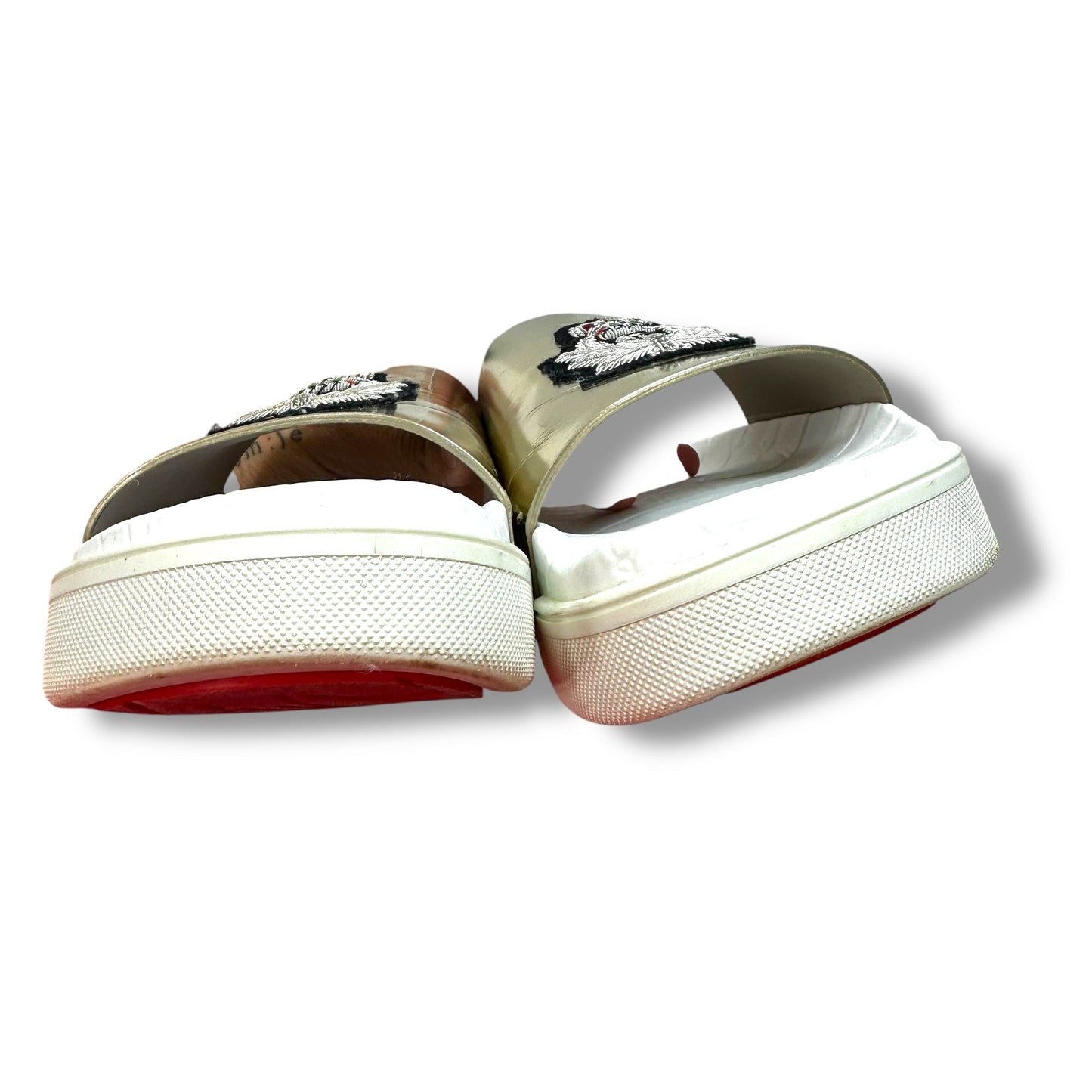 Sandals Luxury Designer By Christian Louboutin In White, Size: 39.5