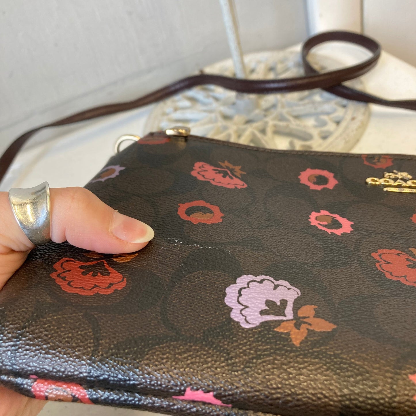 Crossbody Designer By Coach In Brown, Size:Medium