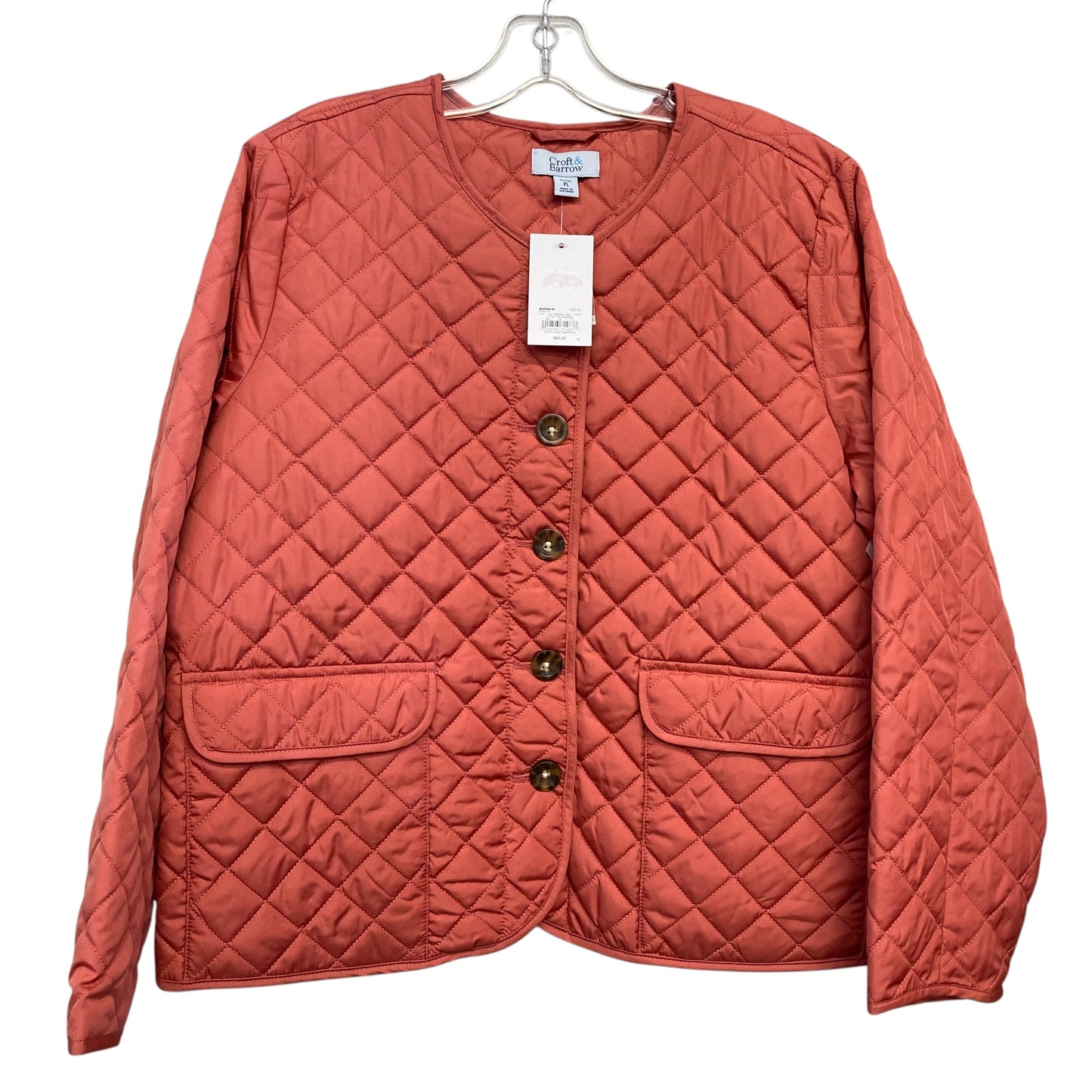 Jacket Puffer & Quilted By Croft And Barrow In Coral, Size:22Womens