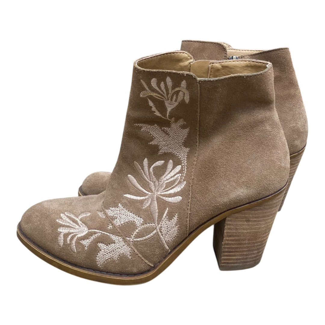 Boots Ankle Heels By Lucky Brand In Brown, Size:9