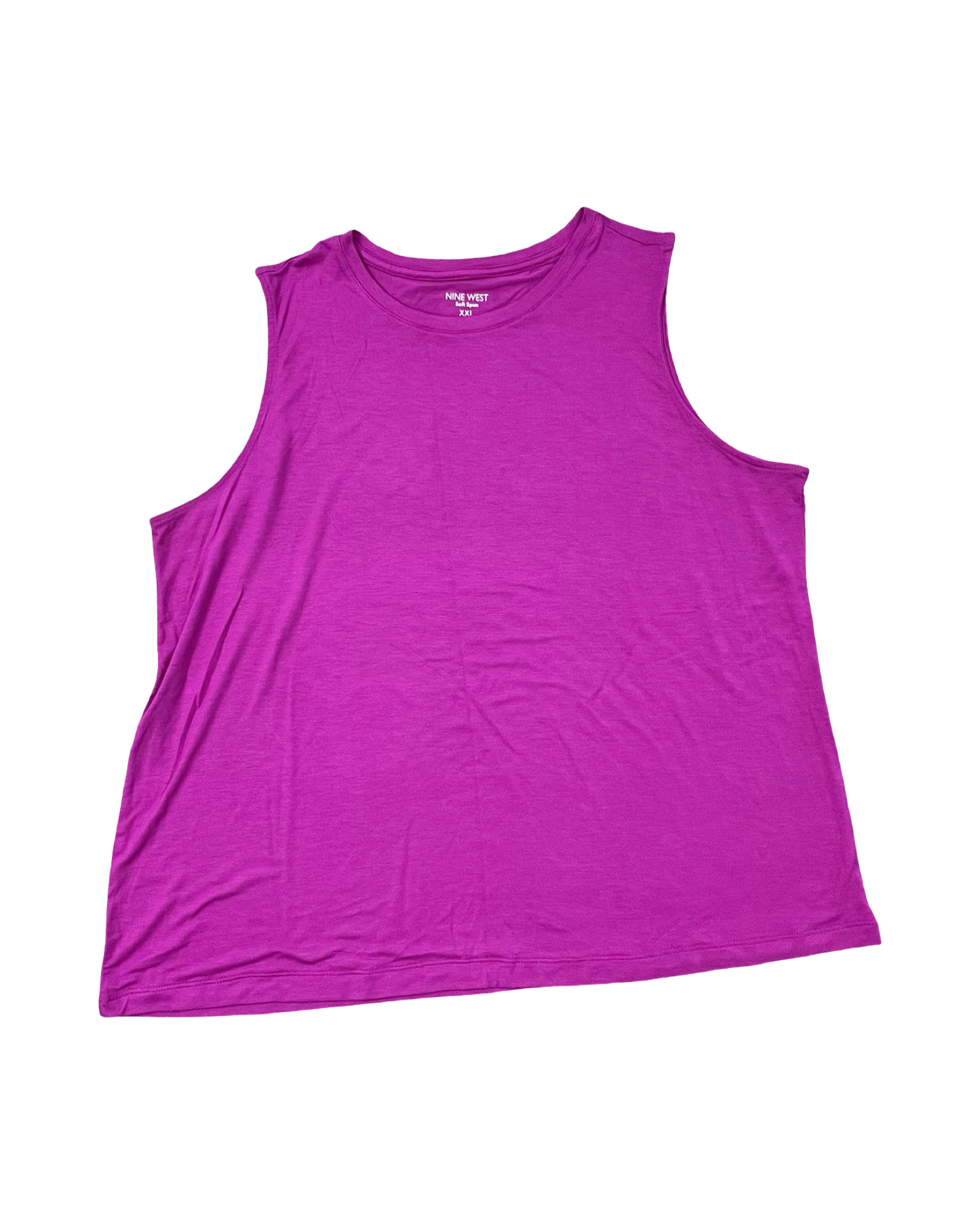 Top Sleeveless Basic By Nine West In Pink, Size:1X