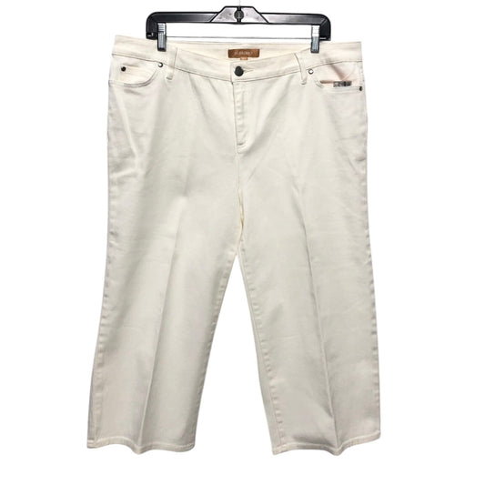 Jeans Cropped By Ellen Tracy In Ivory, Size:16