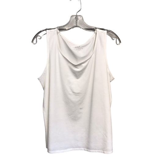 WHITE TOP SLEEVELESS by PURE JILL Size:L