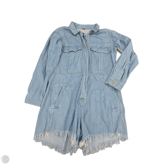 Romper By Free People In Blue Denim, Size: M