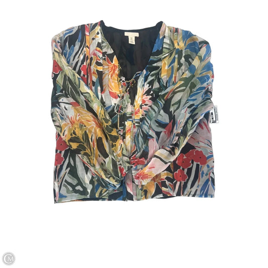 Blouse Short Sleeve By H&m In Multi-colored, Size: M