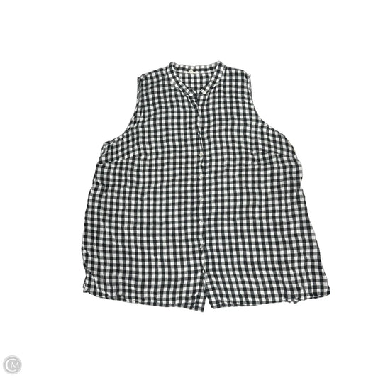 Top Sleeveless By Eileen Fisher In Black & White, Size: 2x