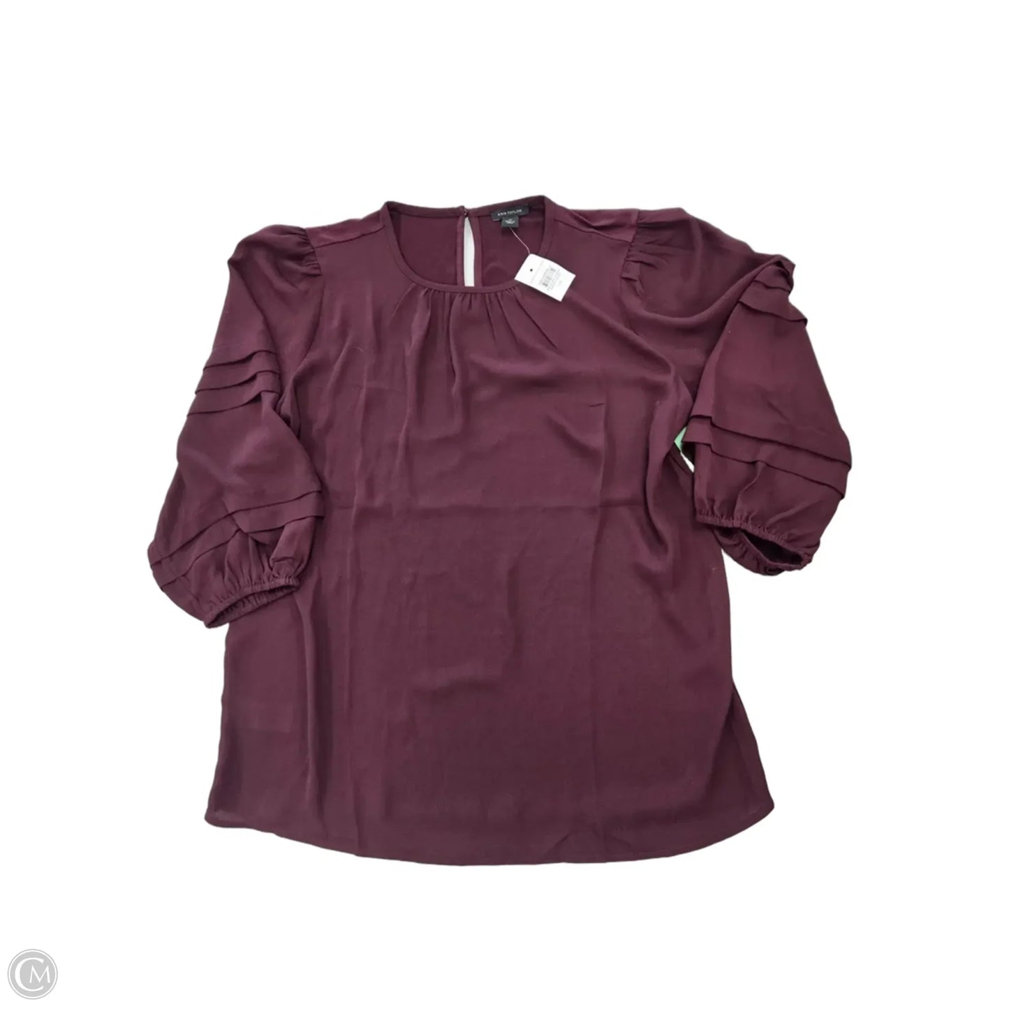 Blouse 3/4 Sleeve By Ann Taylor In Purple, Size: Xs