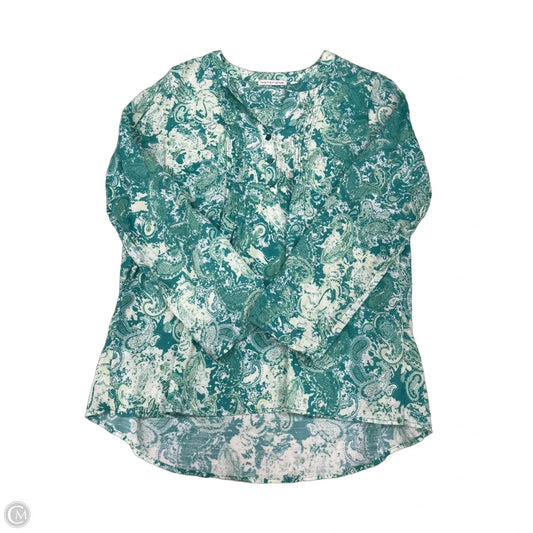 Top Long Sleeve By Notations In Teal, Size: L