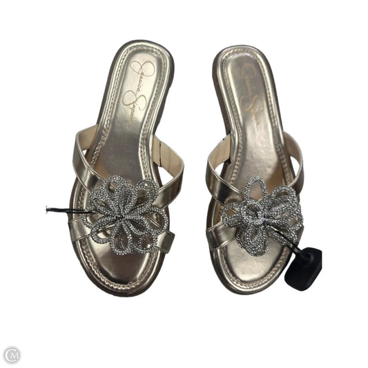 Sandals Flats By Jessica Simpson In Gold, Size: 10