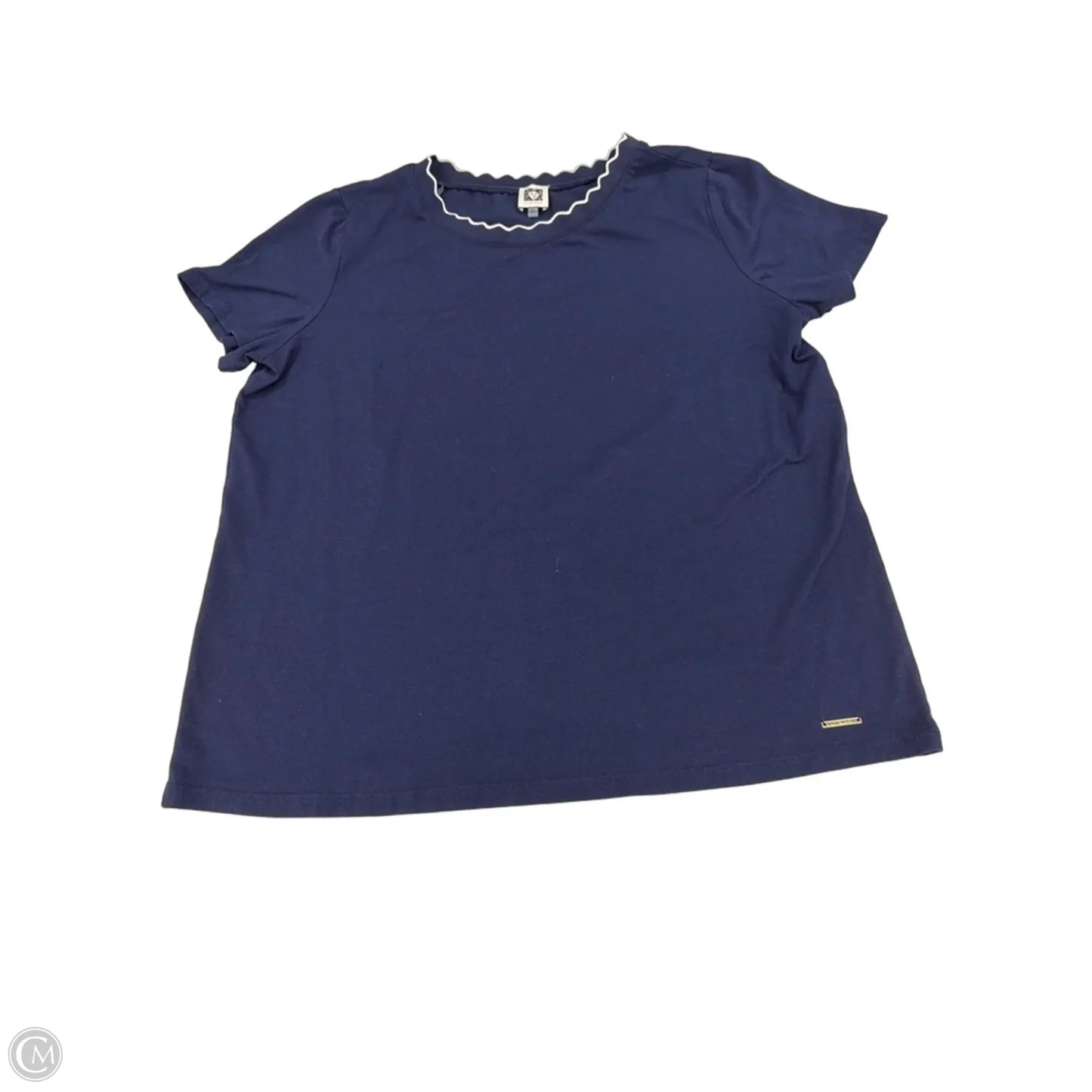 Top Short Sleeve By Anne Klein In Navy, Size: Xl