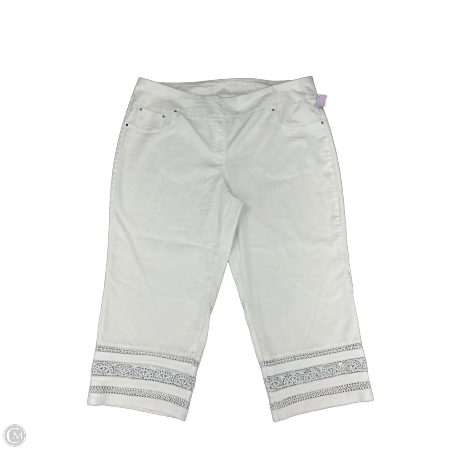 Pants Cropped By Ruby Rd In White, Size: 18w