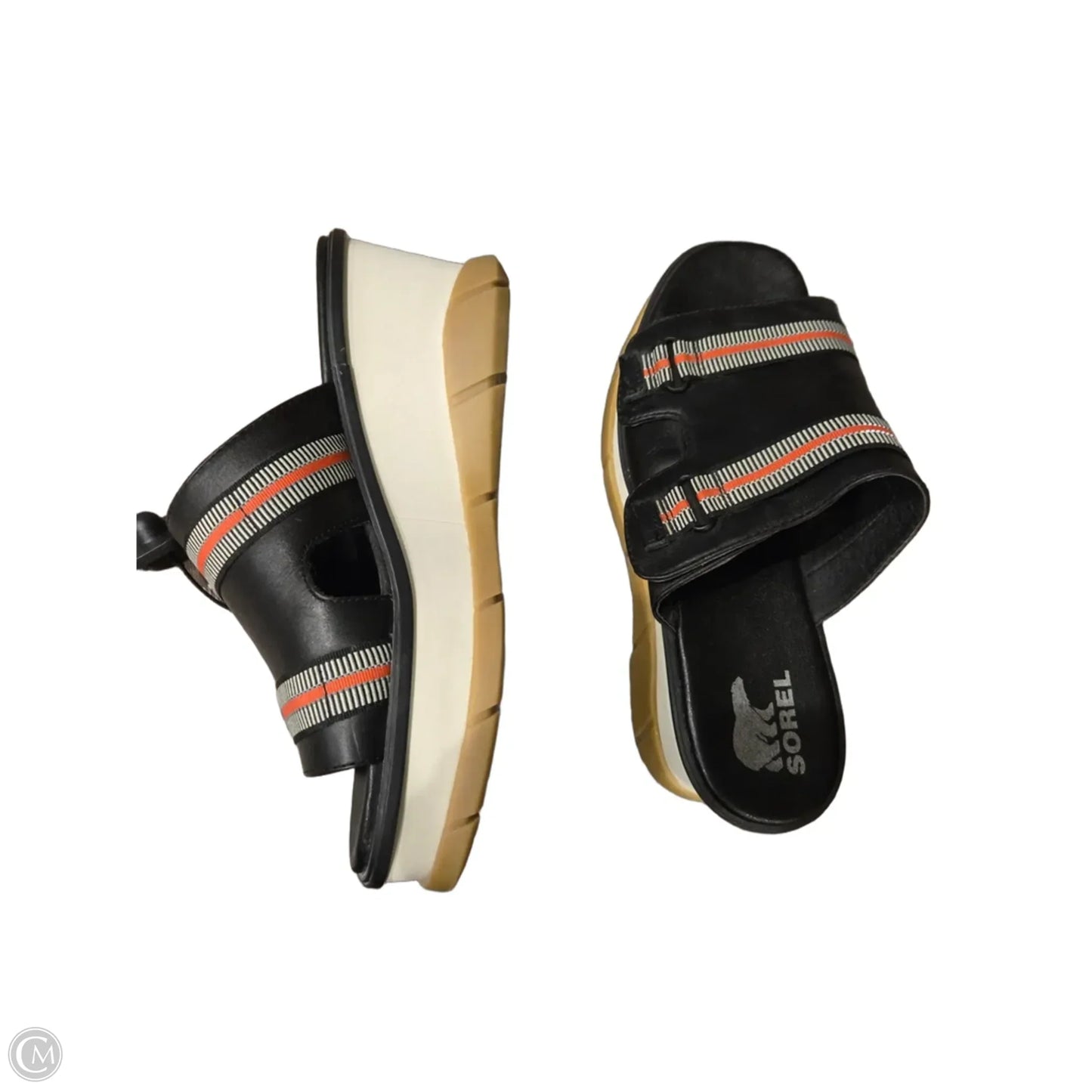 Shoes Heels Wedge By Sorel In Black & Brown, Size: 9