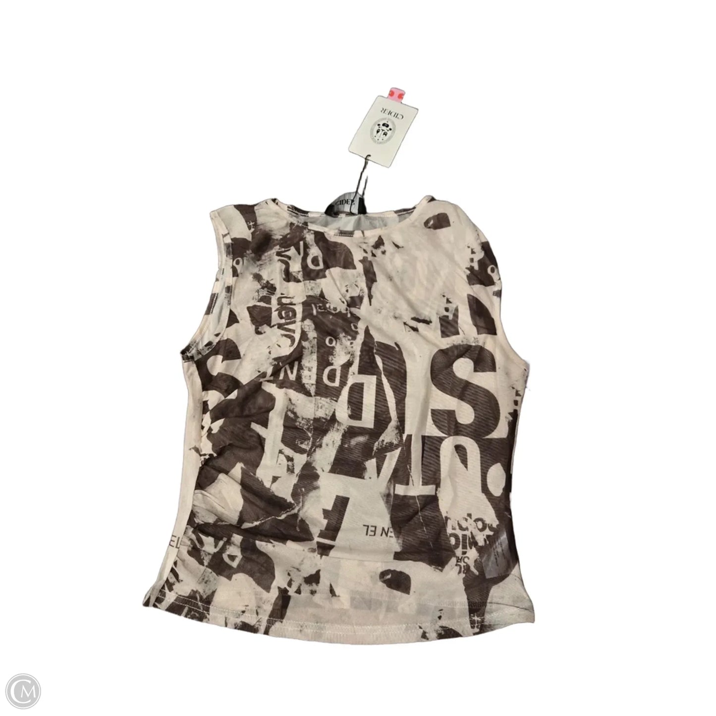 Tank Top By Cider In Brown & Cream, Size: Xl