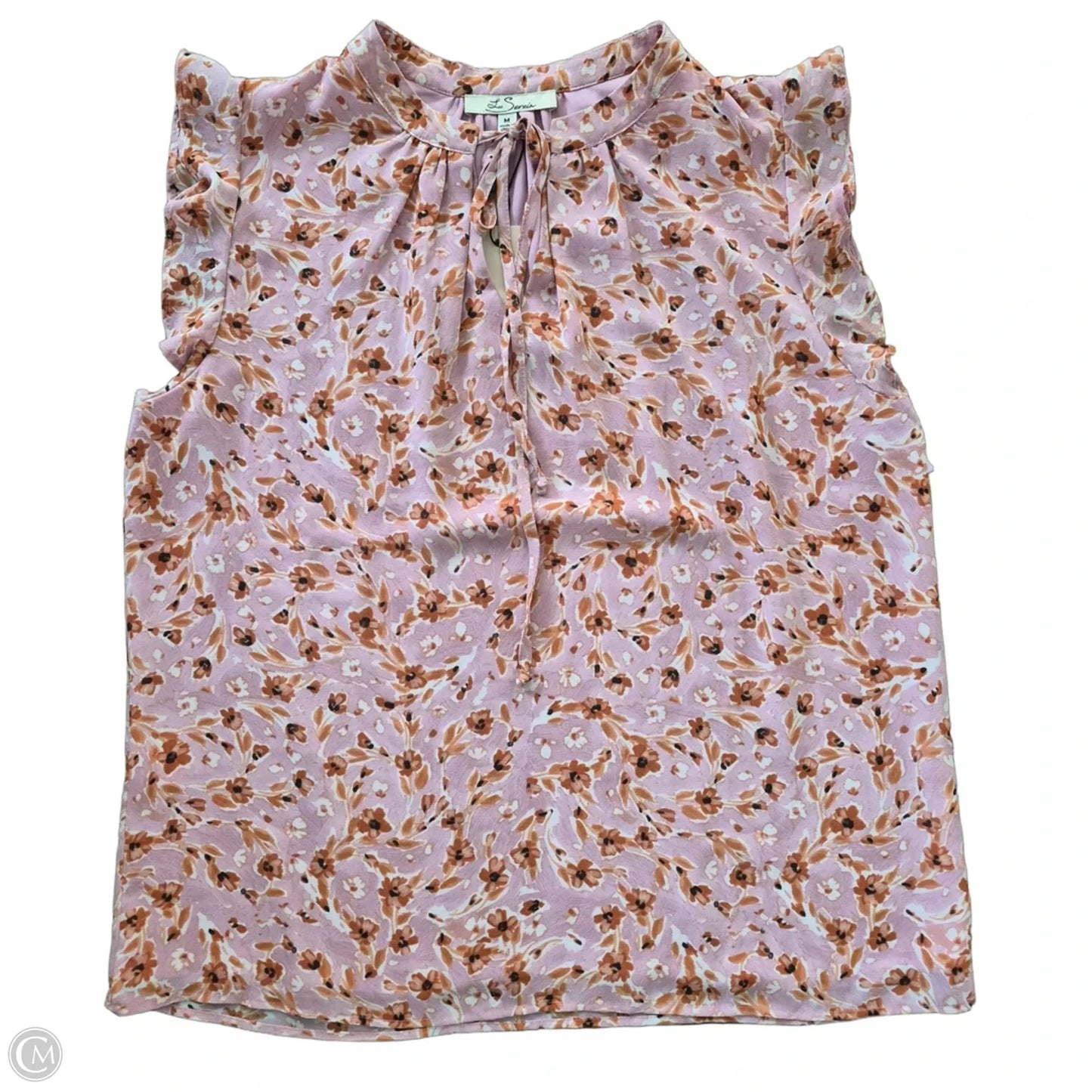 Top Sleeveless By Cmc In Orange & Pink, Size: M
