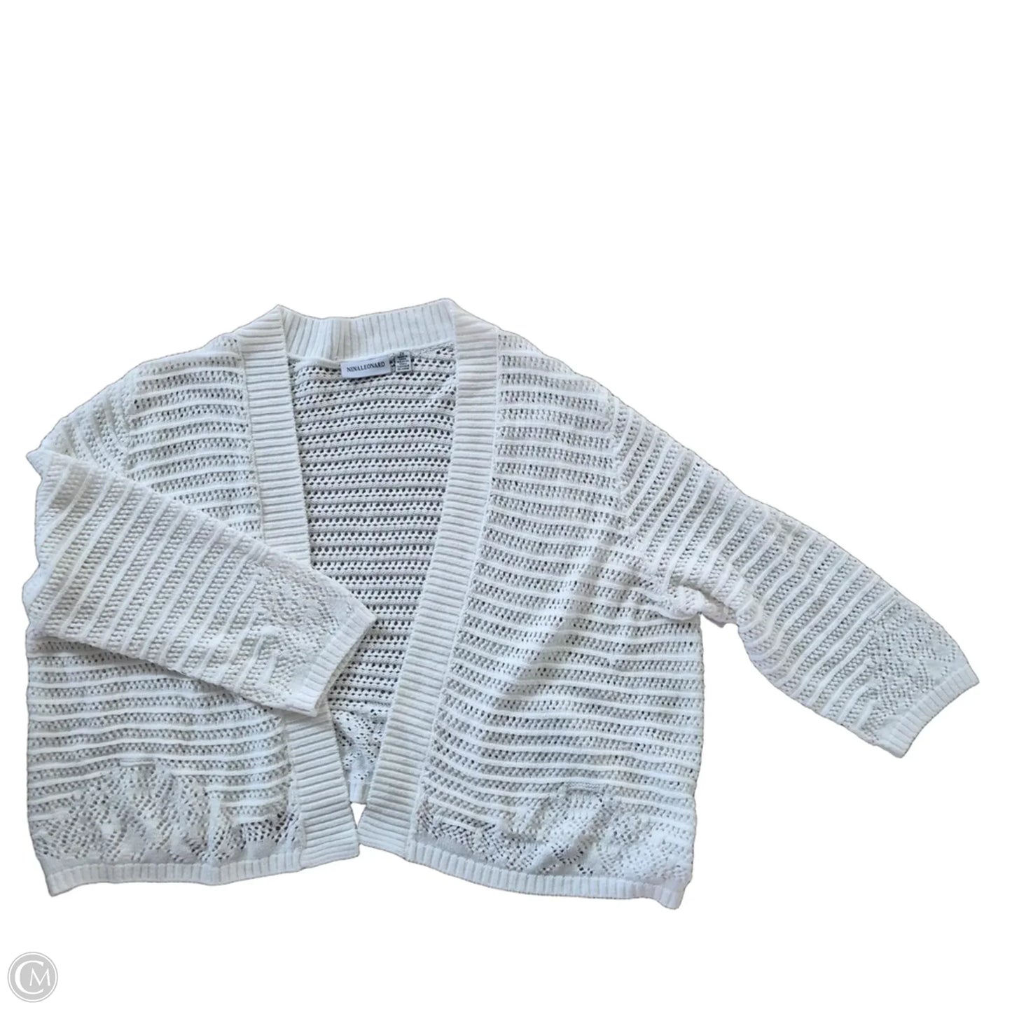 Cardigan By Nina Leonard In Cream, Size: 2x