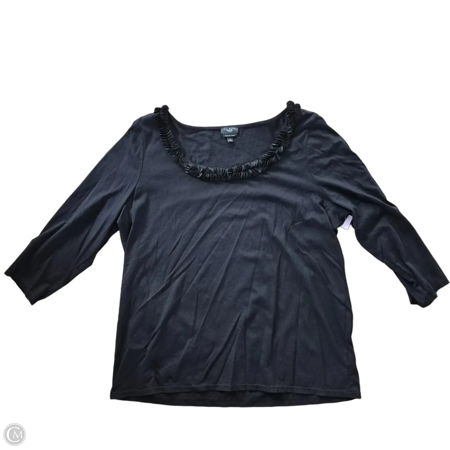 Top 3/4 Sleeve By Talbots In Black, Size: 1x