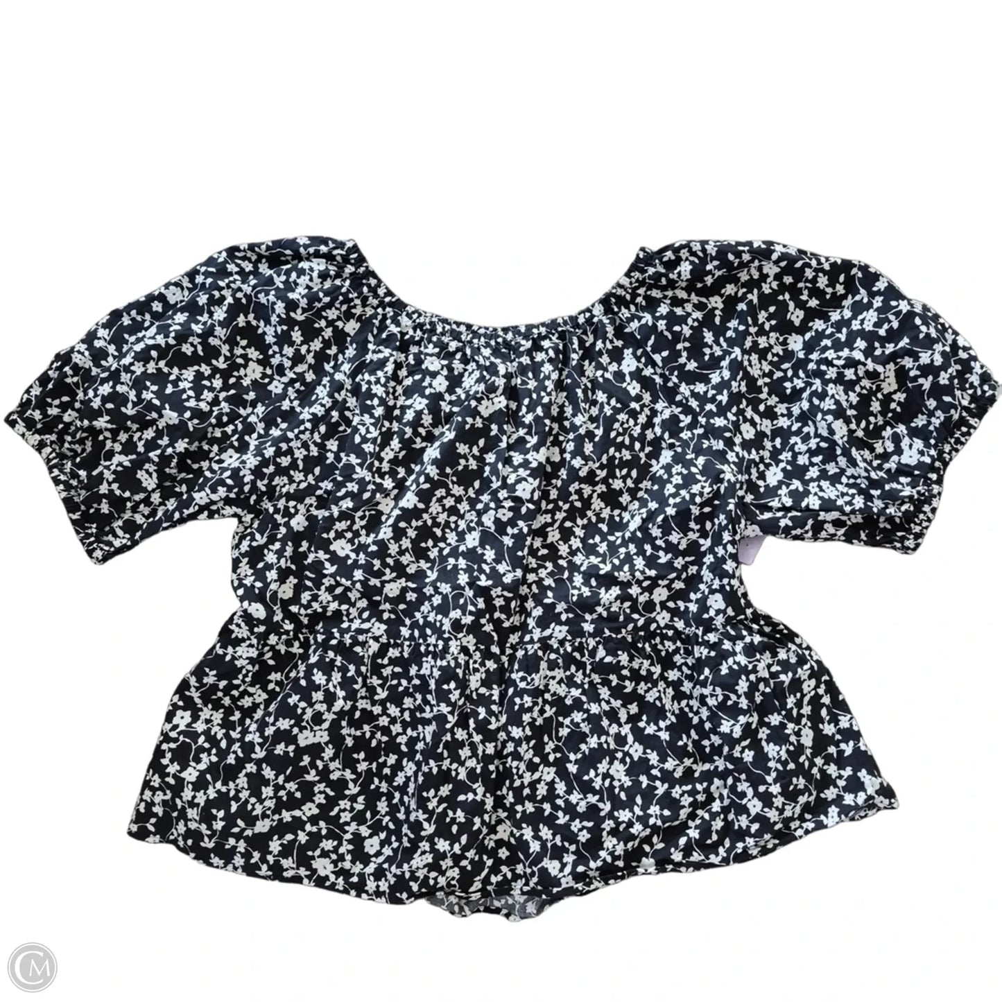 Top Short Sleeve By Old Navy In Black & Cream, Size: Xl