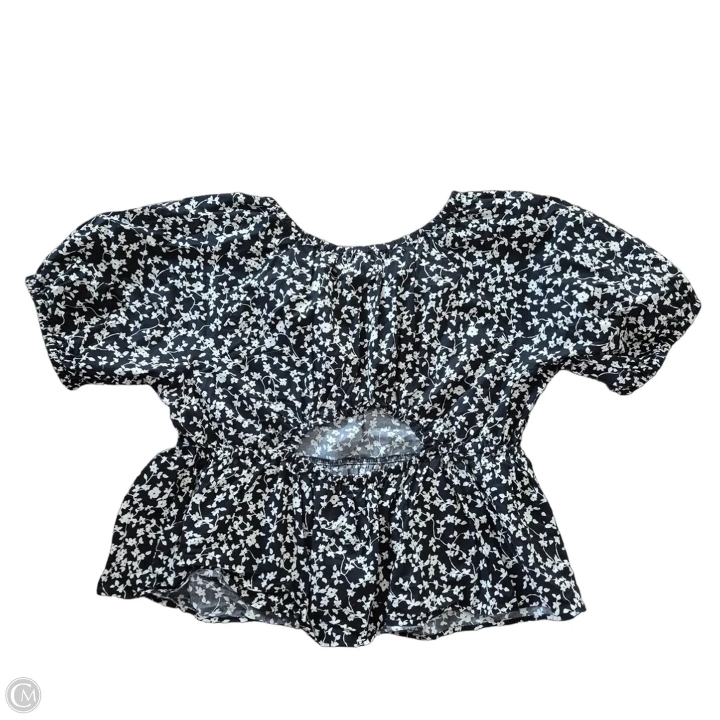 Top Short Sleeve By Old Navy In Black & Cream, Size: Xl