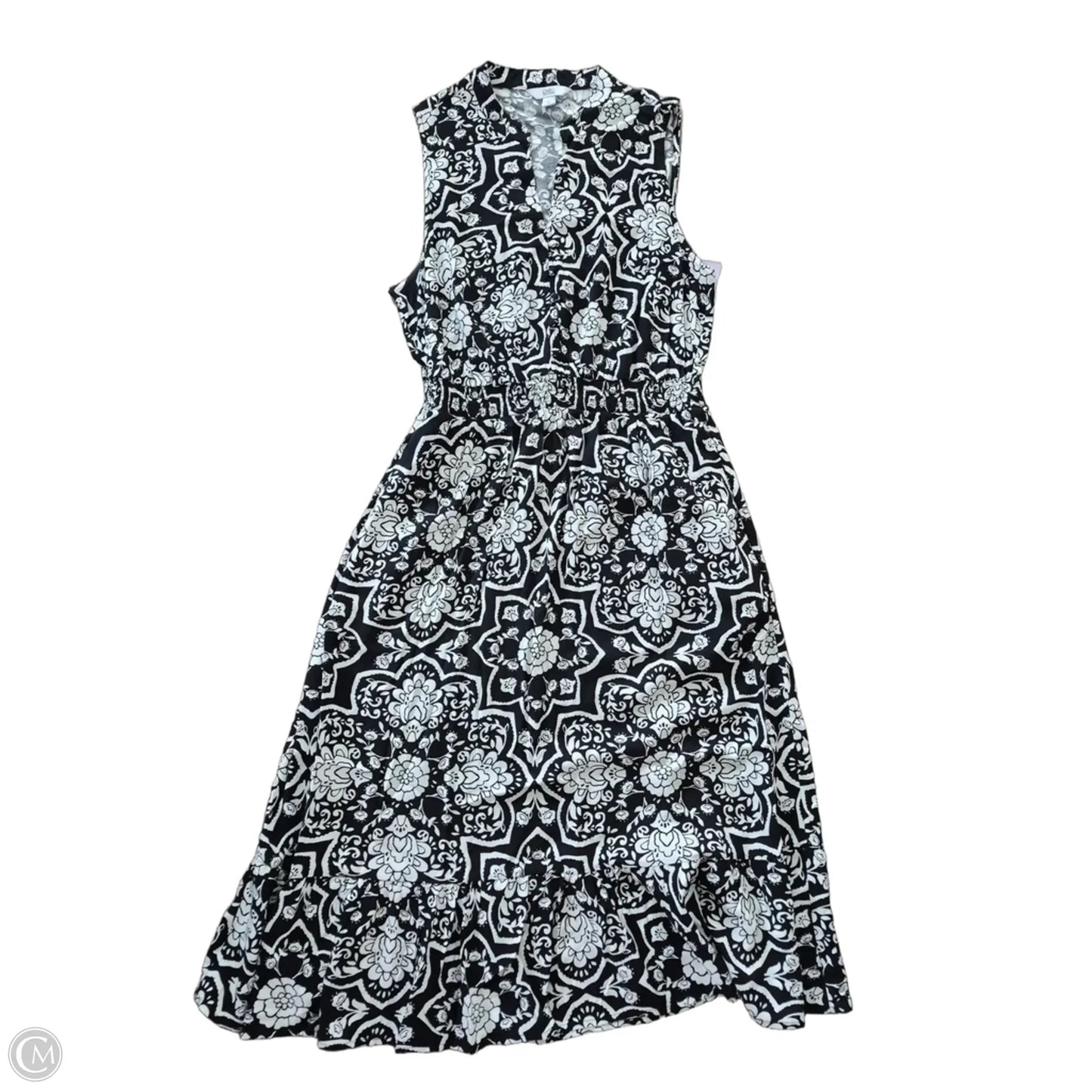 Dress Casual Maxi By Croft And Barrow In Black & White, Size: M